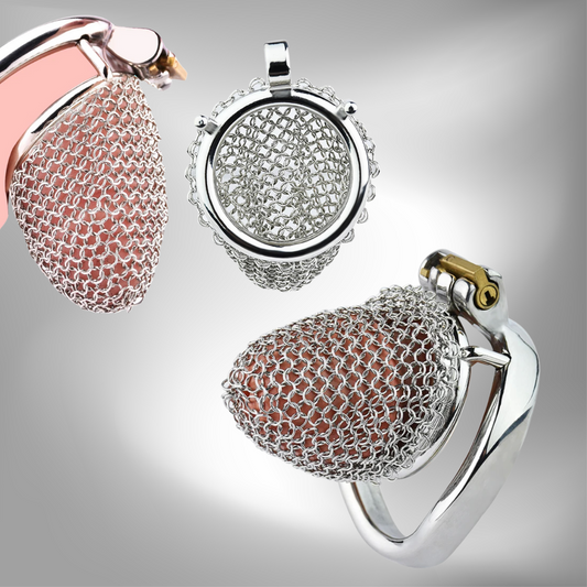 Soft Small Metal Chastity Cage for Men Hollow Mesh Penis Sleeve - 50mm