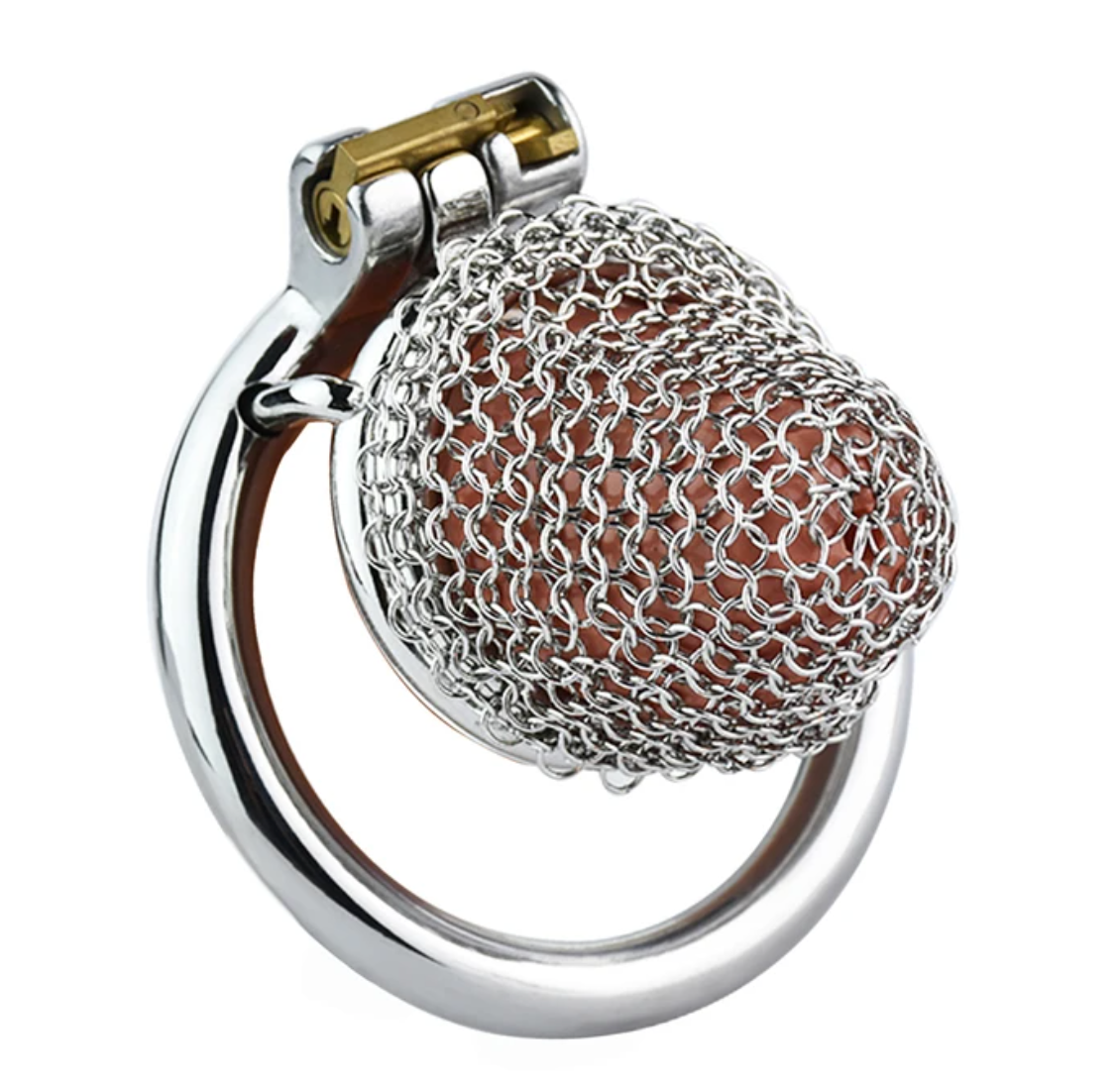 Jaula de castidad de metal suave y micro para hombres, funda de malla hueca para pene, 40 mm