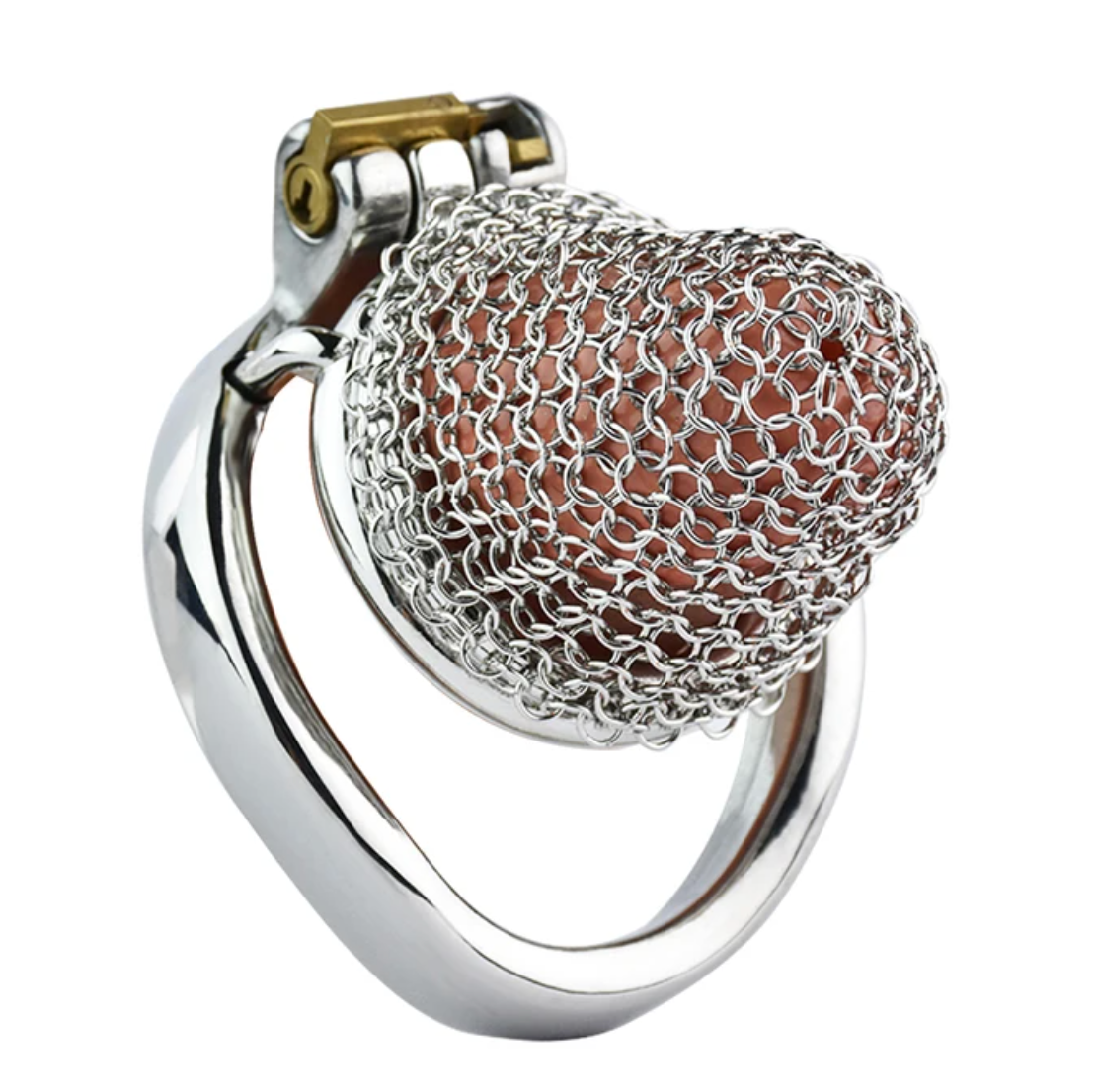 Jaula de castidad de metal suave y micro para hombres, funda de malla hueca para pene, 40 mm