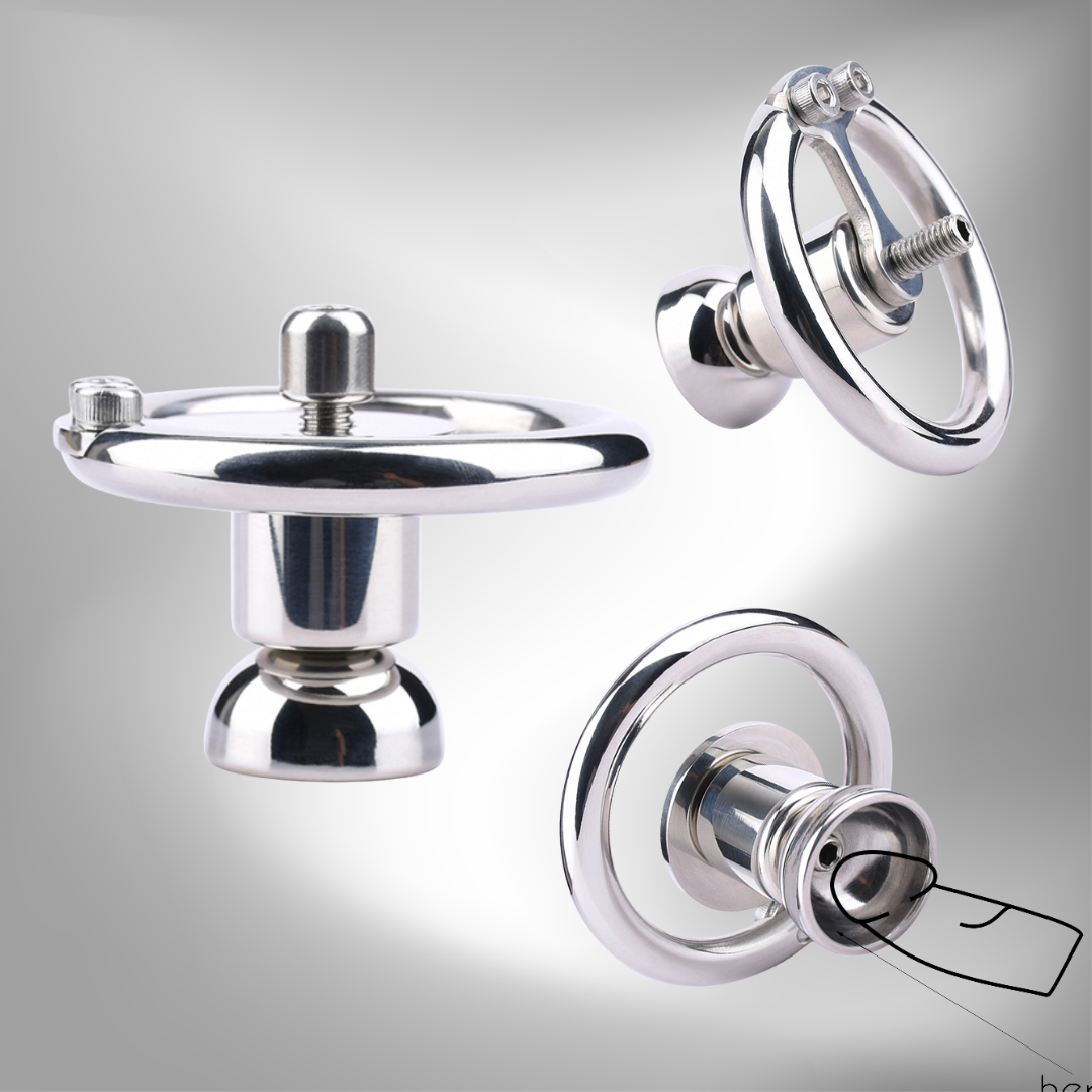 Negative Inverted chastity cage with Stainless Steel Cylinder - InvertedChastity