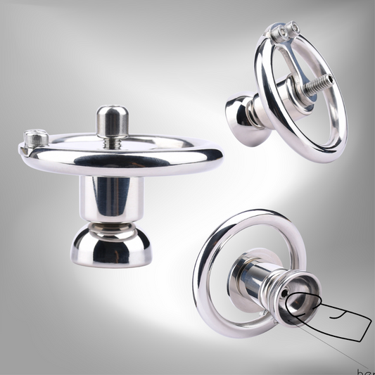 Negative Inverted chastity cage with Stainless Steel Cylinder - InvertedChastity