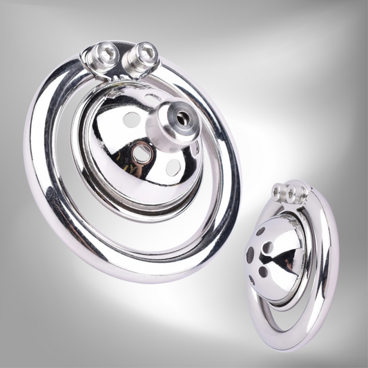 Male Urethral Sound Chastity Cage Hemisphere Femboy Penis Cage - InvertedChastity