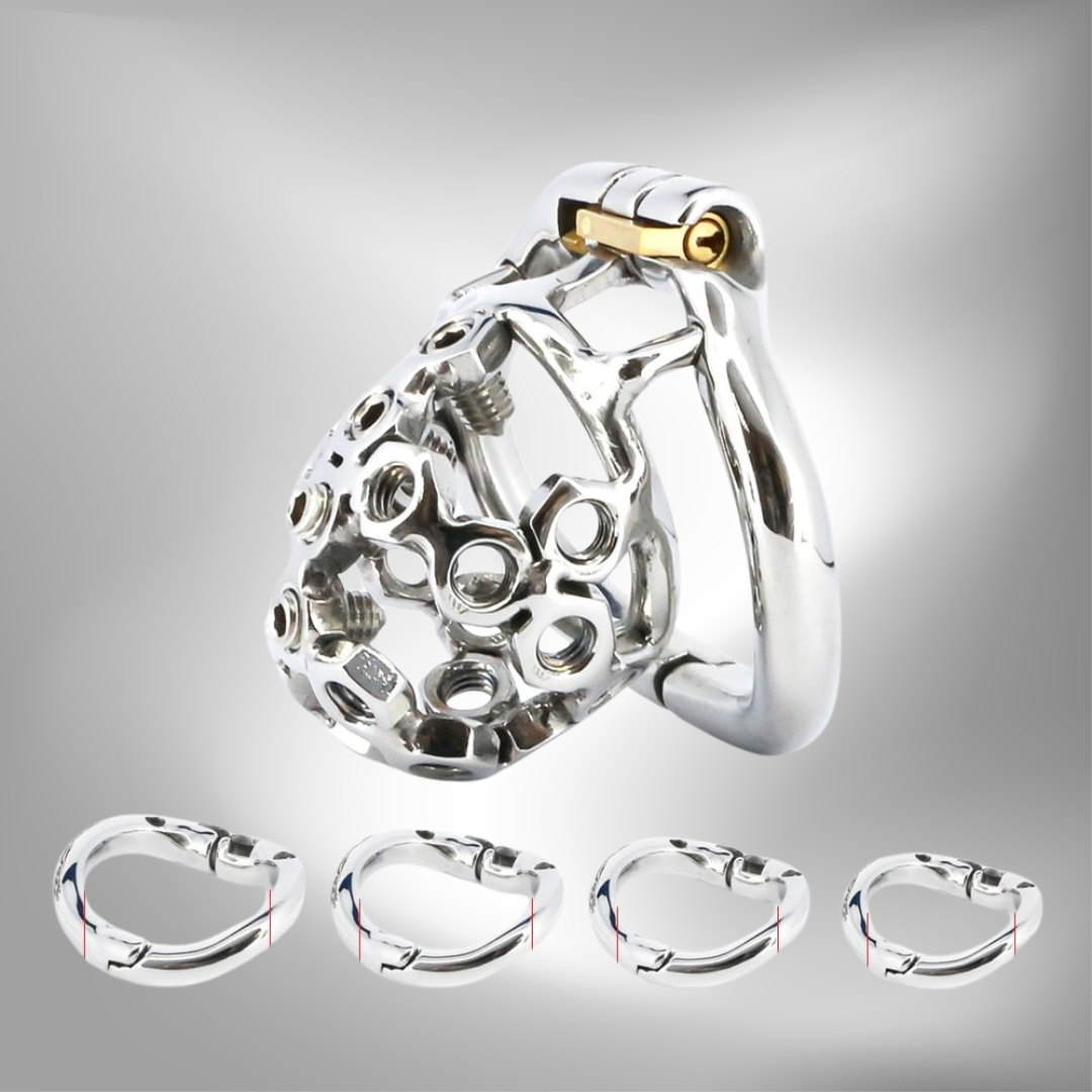 Spiked Chastity Cage For Men - Adjustable Small Metal Cock Cage