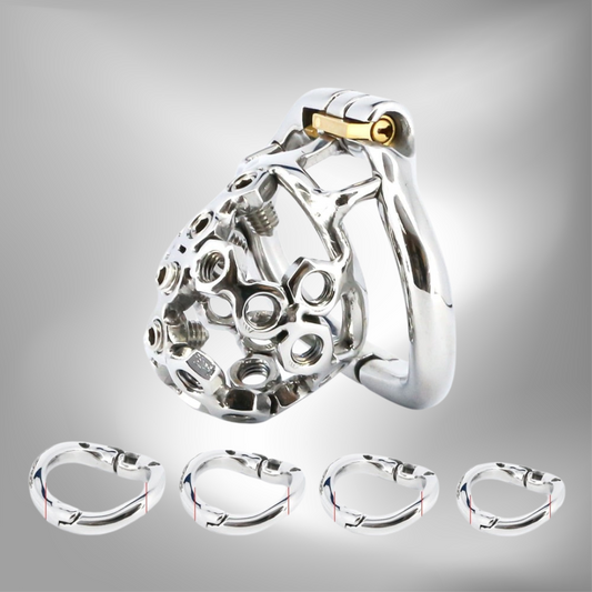 Spiked Chastity Cage For Men - Adjustable Small Metal Cock Cage