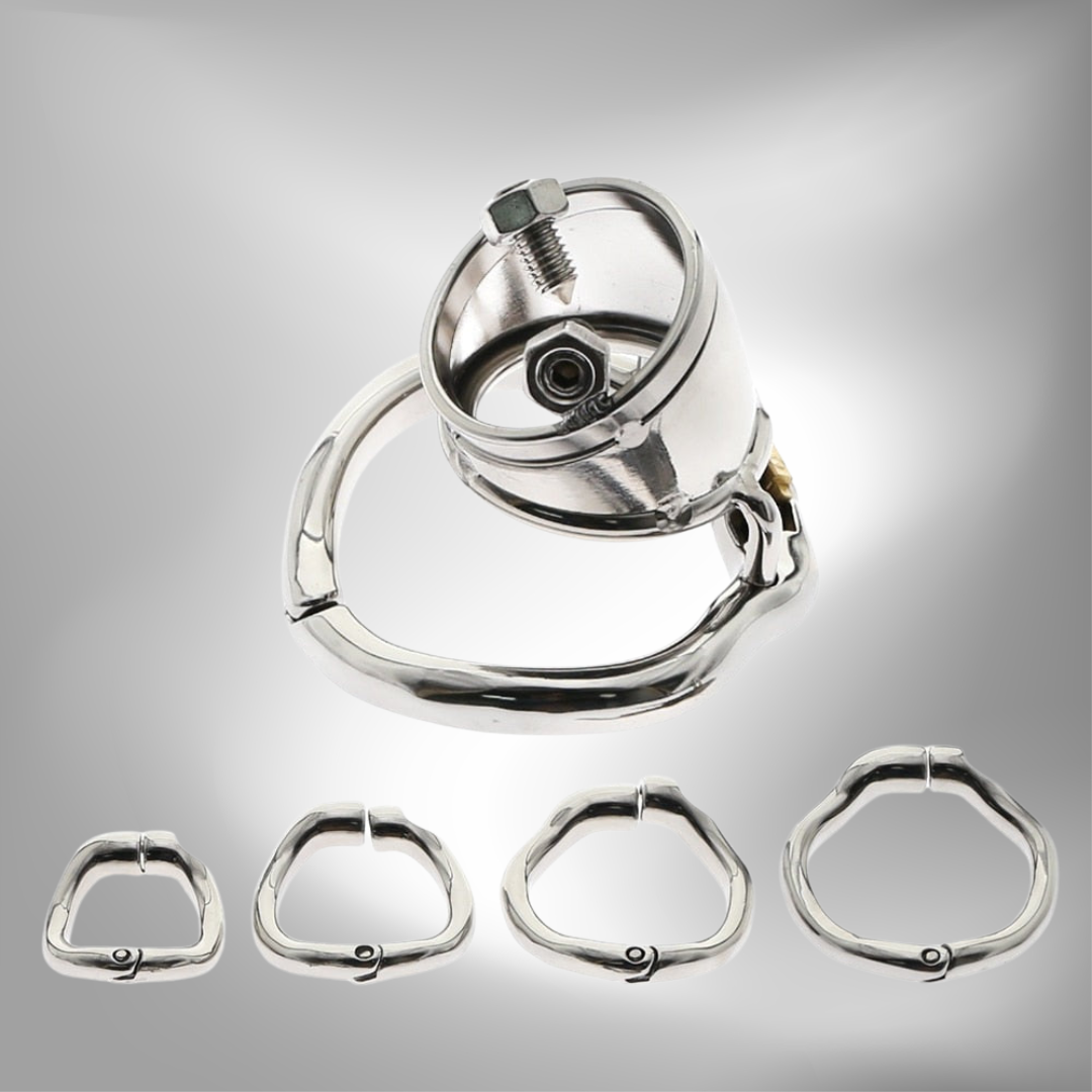 Adjustable Spiked Cock Cage For Men - Super Short Spiked Chastity Cage in Stainless Steel