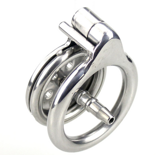 Flat Penis Cage Chastity Device for Men with Silicone Urethral Catheter - InvertedChastity