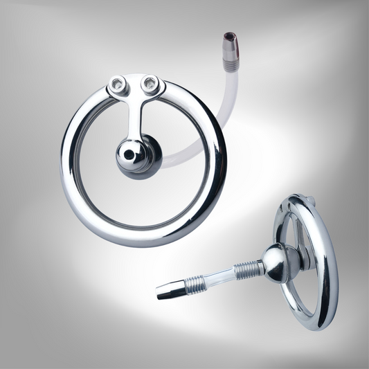 Inverted Chastity Cage with Silicone Urethral Catheter - InvertedChastity
