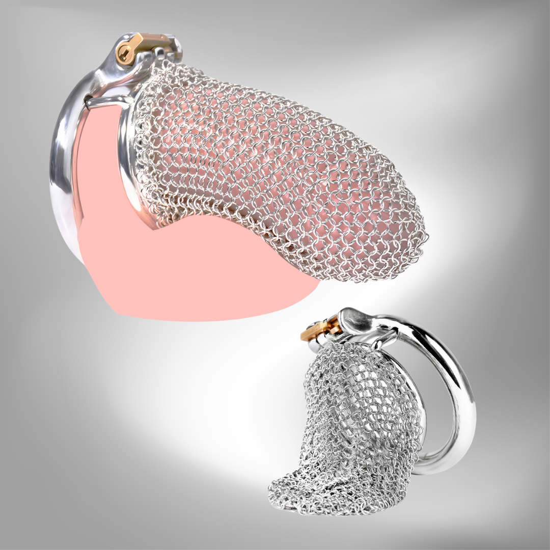 NEW Soft Metal Chastity Cage for Men Hollow Mesh Penis Sleeve - InvertedChastity