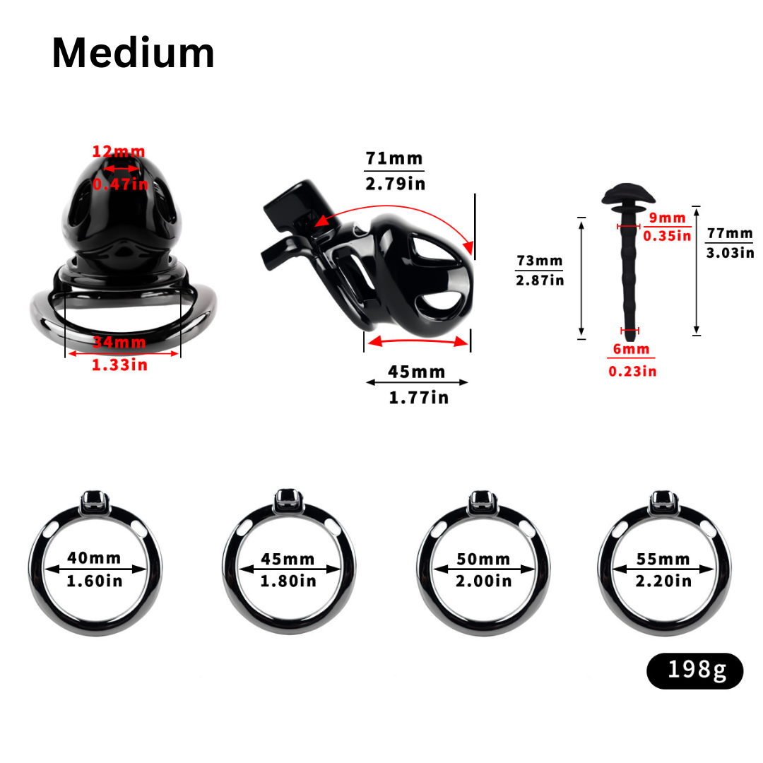 Resin & Aluminum Alloy Ventilated Cobra Chastity Cage