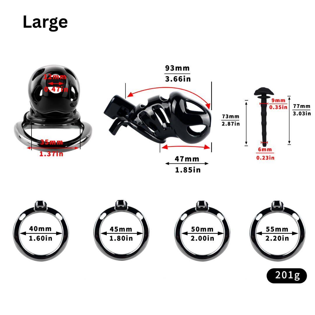Resin & Aluminum Alloy Ventilated Cobra Chastity Cage