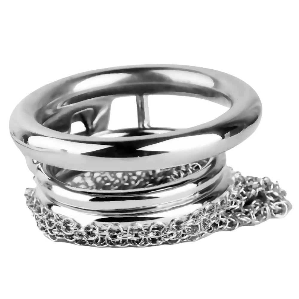 Jaula de castidad de metal suave y micro para hombres, funda de malla hueca para pene, 40 mm