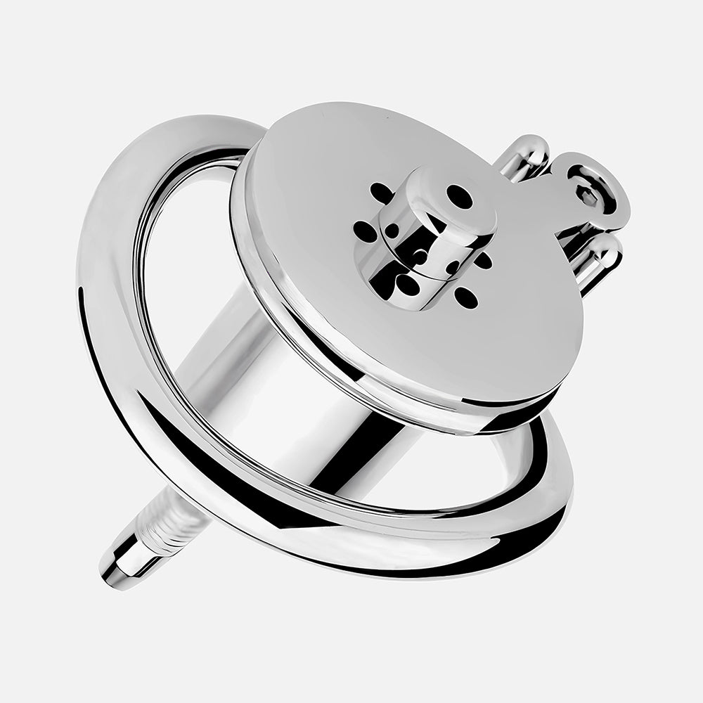 Inverted Chastity Cage with Metal Cylinder and Silicone Urethral Tube - InvertedChastity