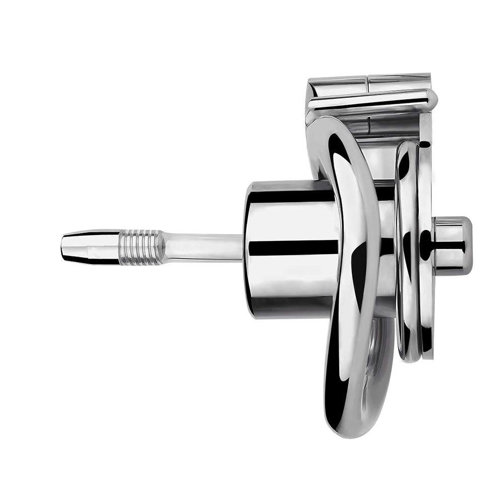 Inverted Chastity Cage with Metal Cylinder and Silicone Urethral Tube - InvertedChastity