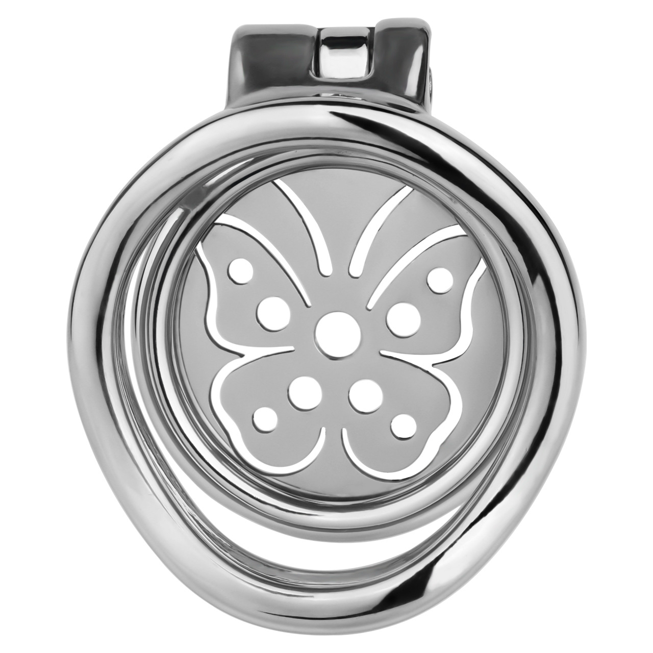 Chic Steel Butterfly Flat Chastity Cage for Sissy Training Urethral Cock Lock BDSM Toy for Men