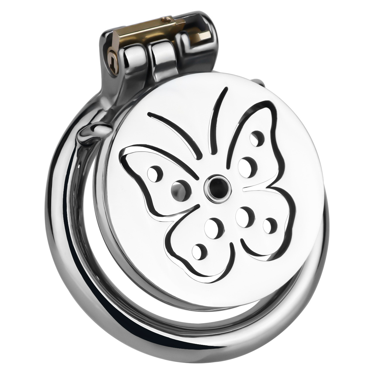Chic Steel Butterfly Flat Chastity Cage for Sissy Training Urethral Cock Lock BDSM Toy for Men