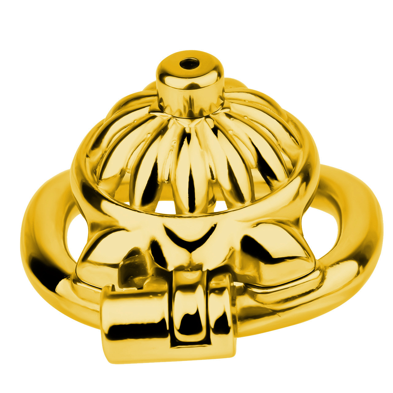 Gold Sunflower Tiny Chastity Cage Small Metal CockCage For Men Sissy Gay