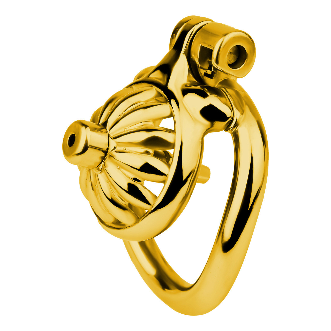 Gold Sunflower Tiny Chastity Cage Small Metal CockCage For Men Sissy Gay