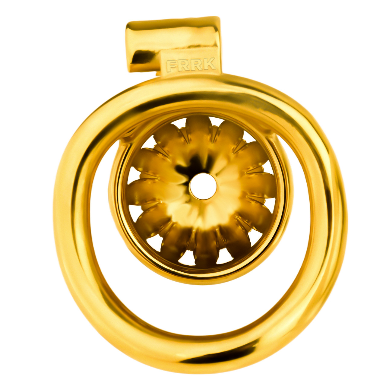 Gold Sunflower Tiny Chastity Cage Small Metal CockCage For Men Sissy Gay