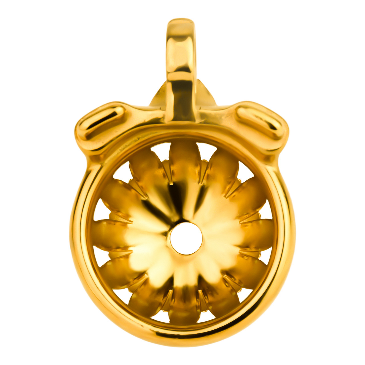 Gold Sunflower Tiny Chastity Cage Small Metal CockCage For Men Sissy Gay