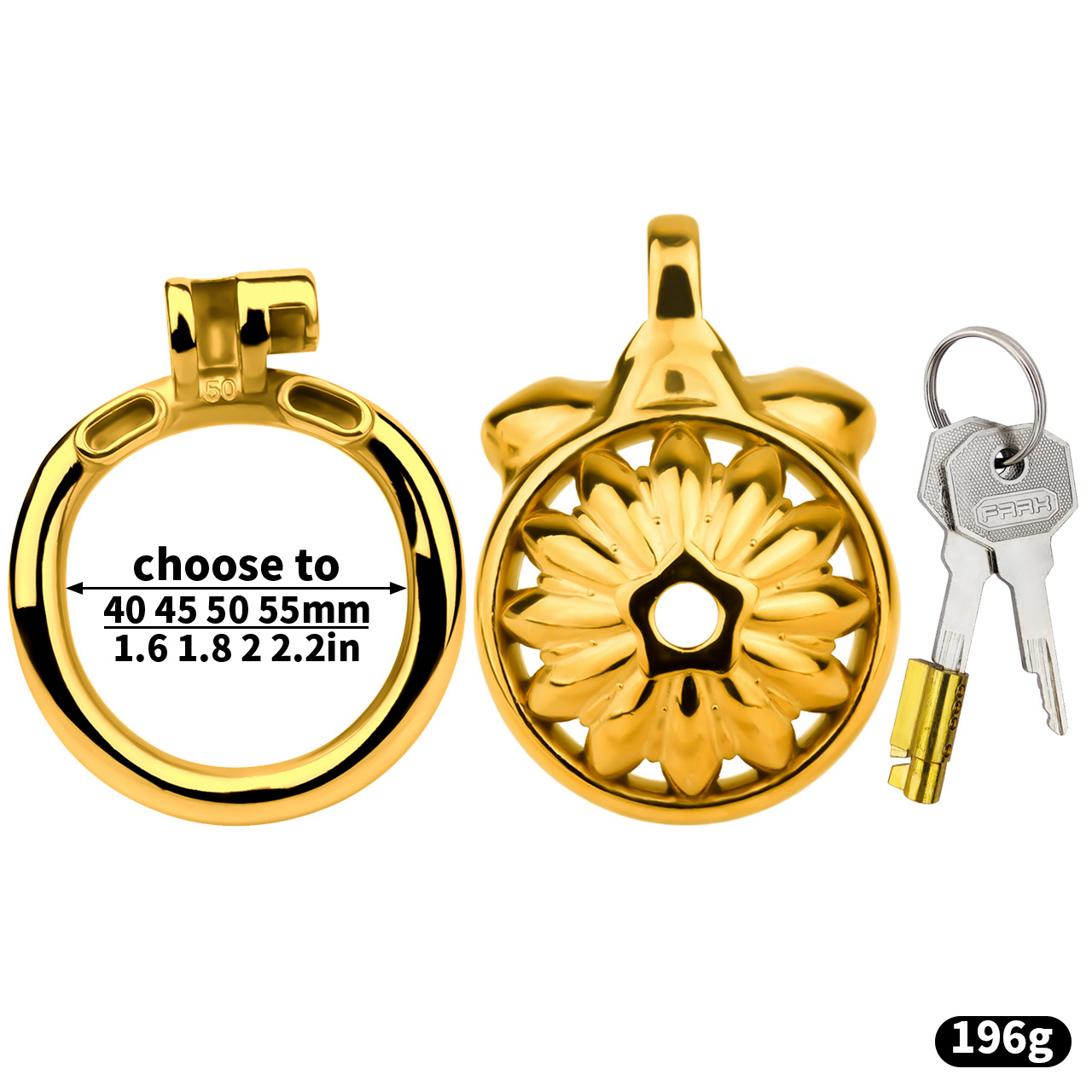 Gold Sunflower Tiny Chastity Cage Small Metal CockCage For Men Sissy Gay