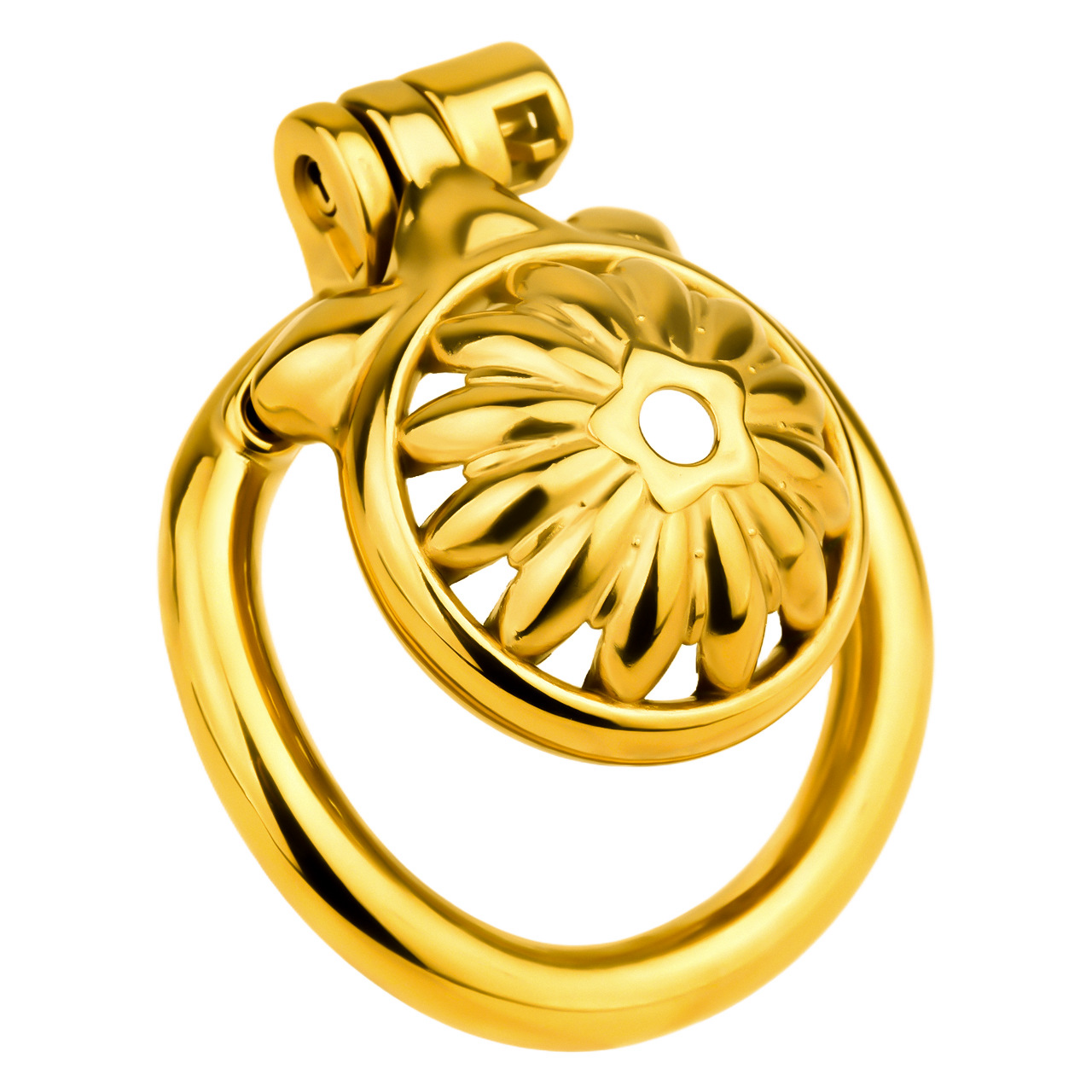 Gold Sunflower Tiny Chastity Cage Small Metal CockCage For Men Sissy Gay