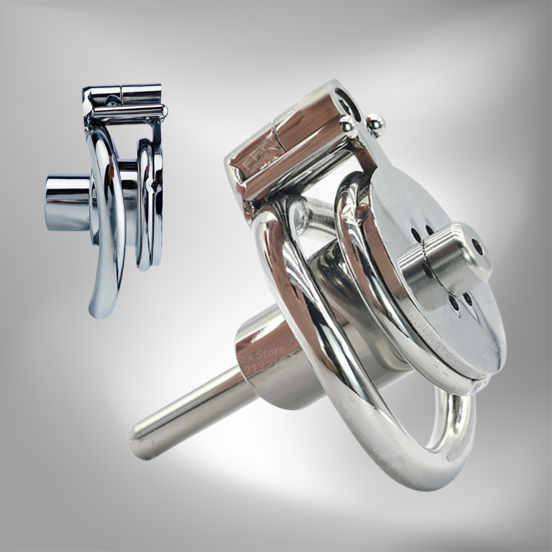 metal inverted negative chastity cage for sissy gay