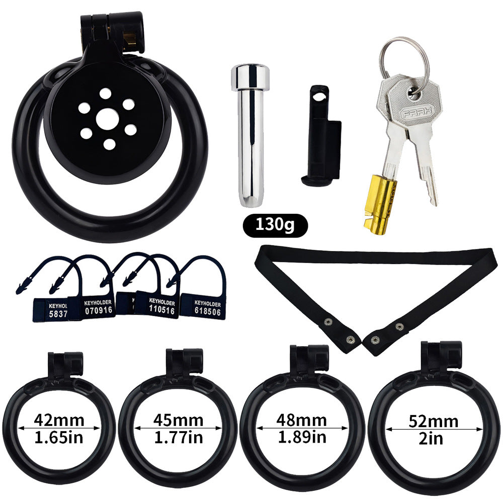NEW Resin Flat Chastity Cage Belt with Metal Catheter-InvertedChastity