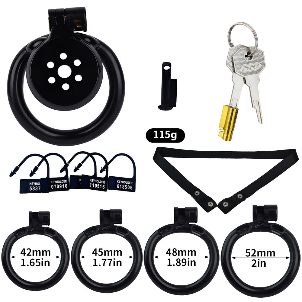 NEW Resin Flat Chastity Cage Belt with Metal Catheter-InvertedChastity