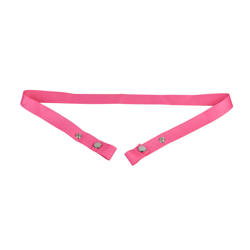 tiny pink flat chastity cage for sissy ladyboy with strap and metal catheter tube