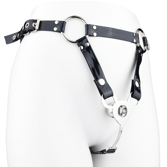 Tiny Inverted Chastity Cage with PU Belt Negative Cock Cage for Sissy Crossdressers