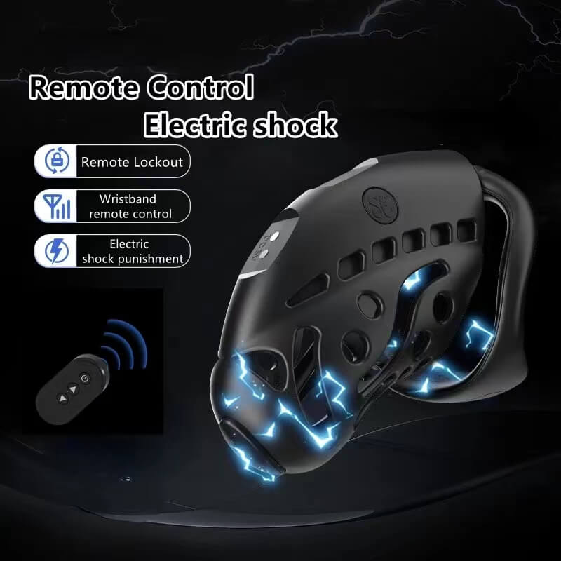 Wireless Remote Electric Shock Male Chastity Cage Device Vibrating Sex Punishment