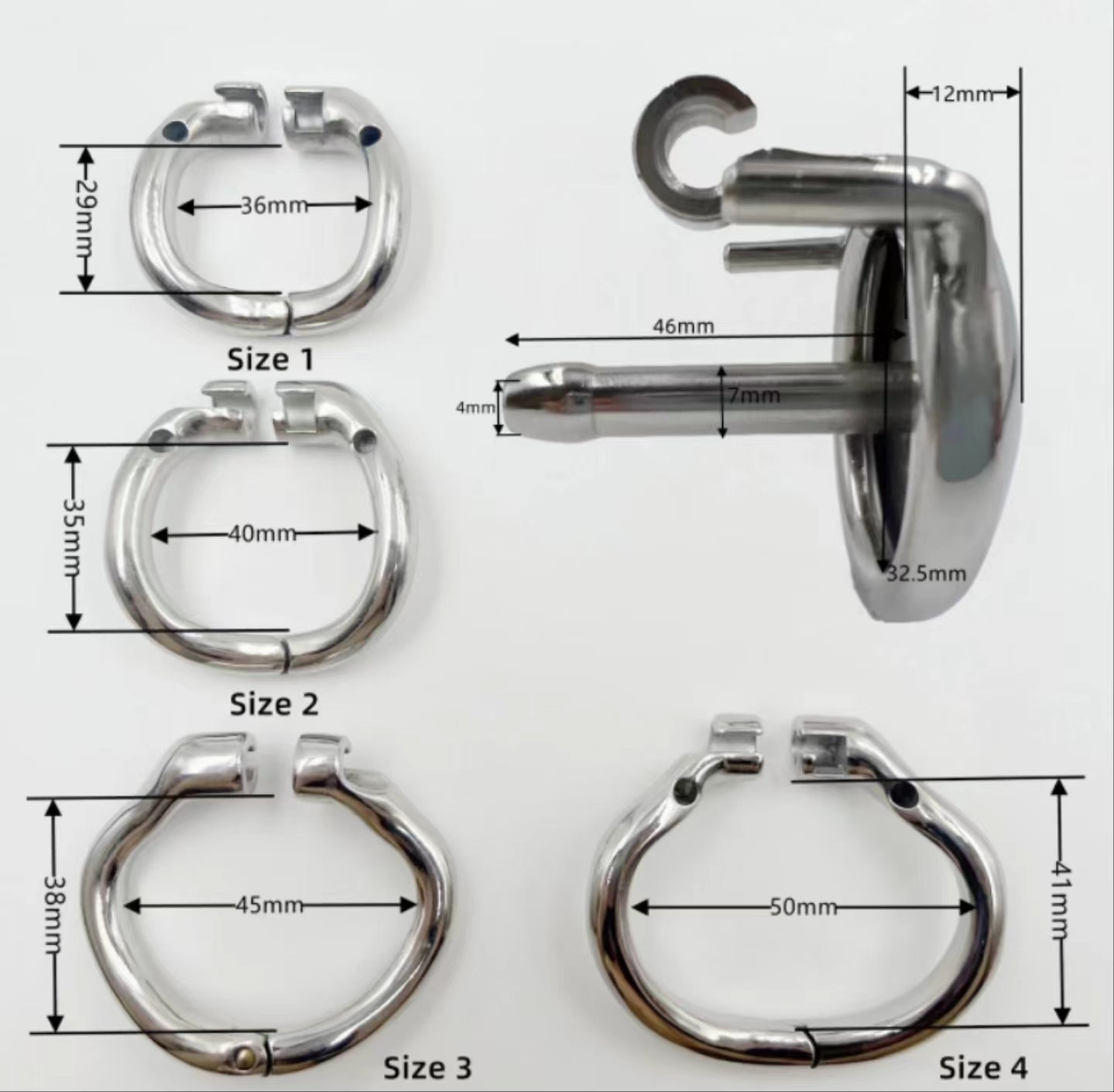 Inverted Chastity Cage with Catheter For Men - Stainless Steel Cock Cage