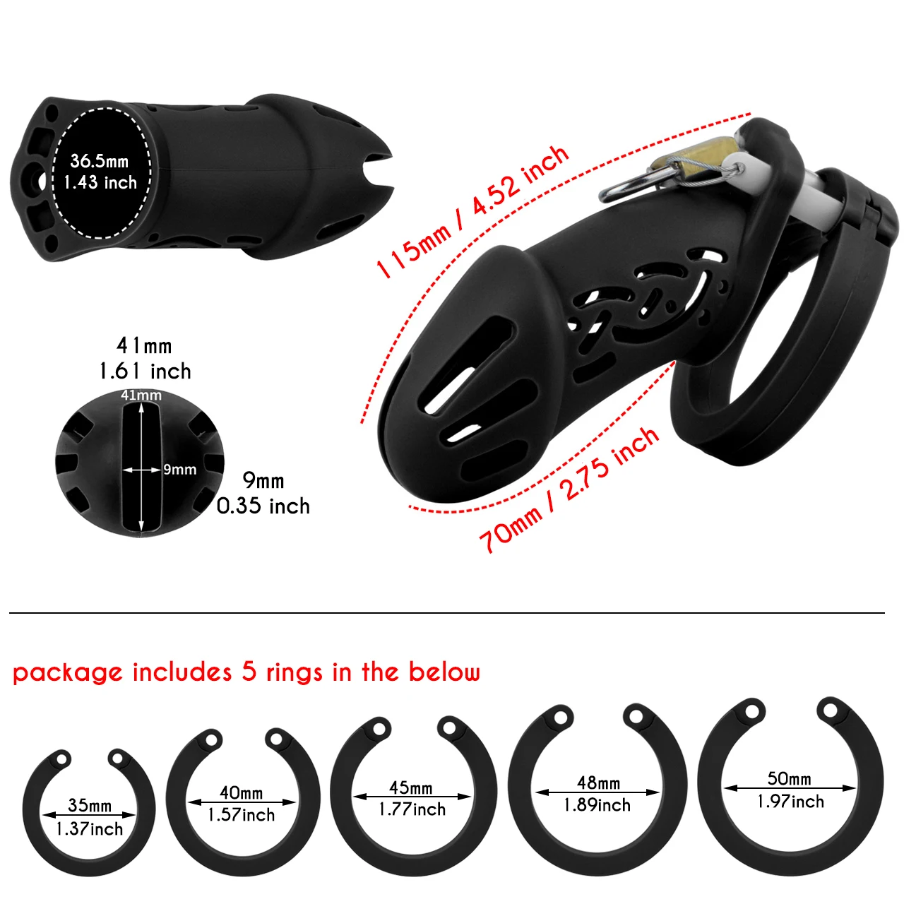 Soft Silicone Chastity Cage with Strap Comfortable Modern Cock Cages