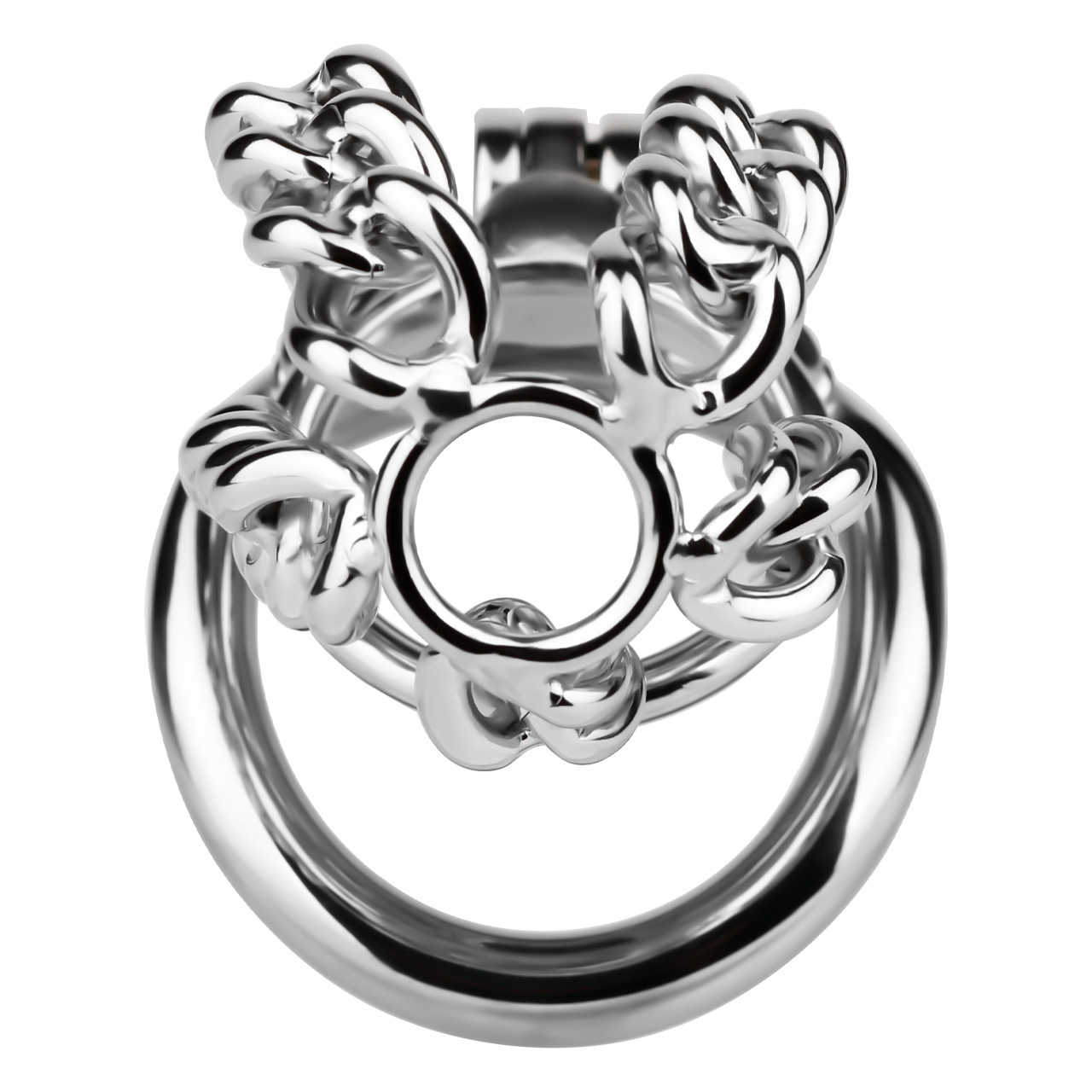 Slim & Heavy Chain Stainless Steel Chastity Cage Metal Cock Lock