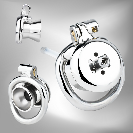 Sleek Inverted Chastity Cage with Removable Soft Silicone Catheter Negative Reversed Cock Cage for Men Gay and Sissy