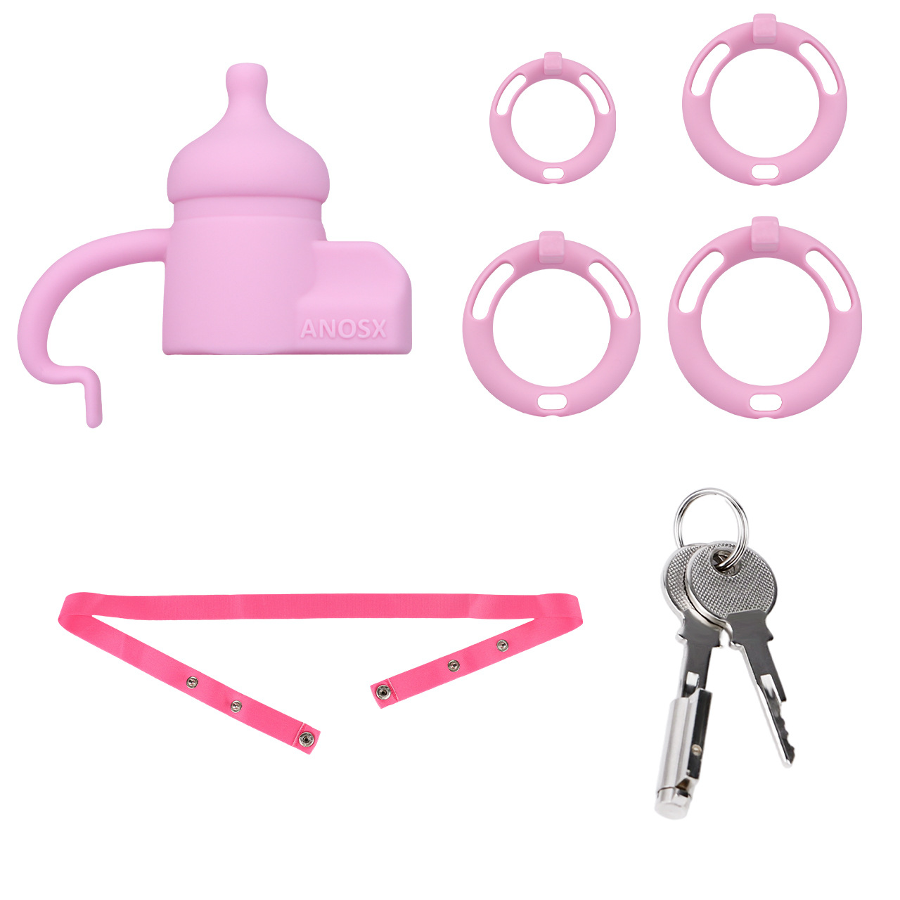 Silicone Baby Bottle Chastity Cage Soft Touch Comfy Cock Lock for Men and Sissy
