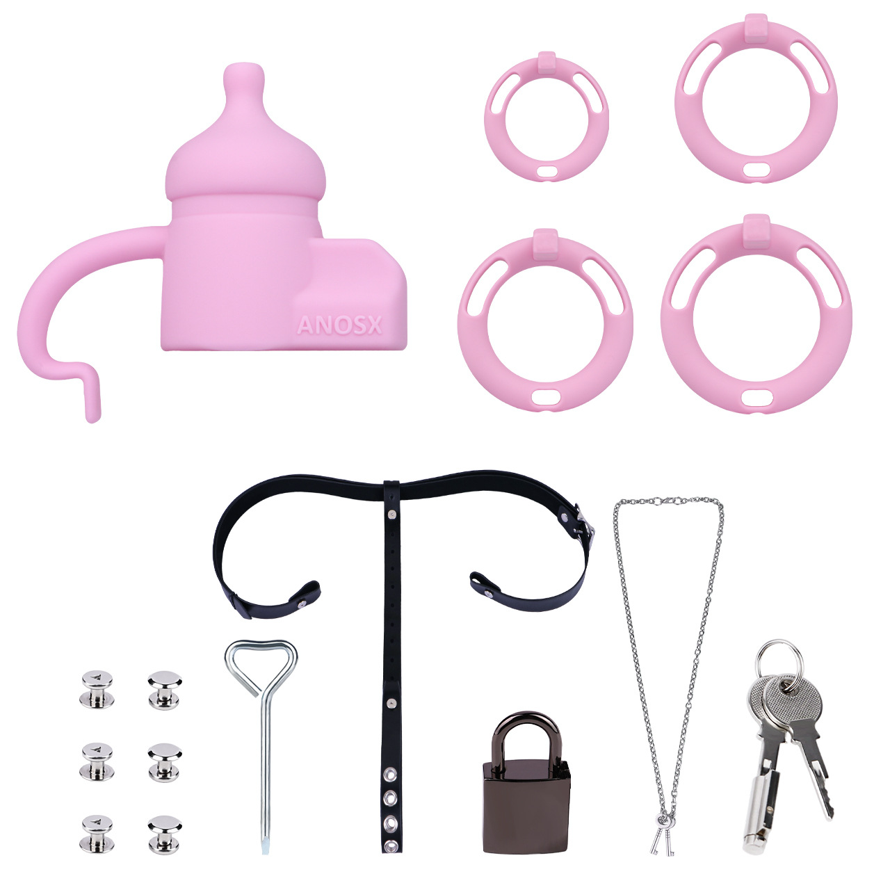 Silicone Baby Bottle Chastity Cage Soft Touch Comfy Cock Lock for Men and Sissy