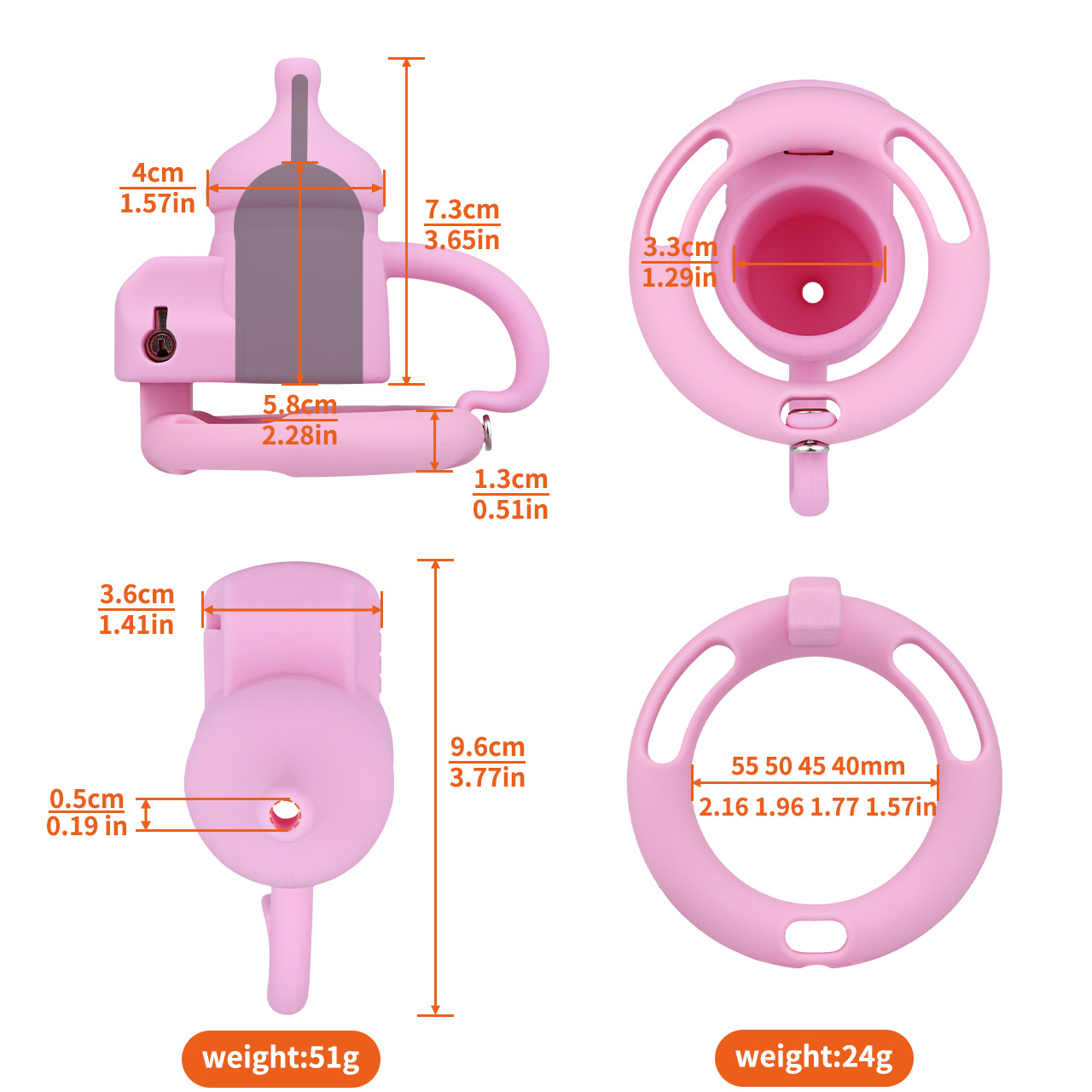 Silicone Baby Bottle Chastity Cage Soft Touch Comfy Cock Lock for Men and Sissy
