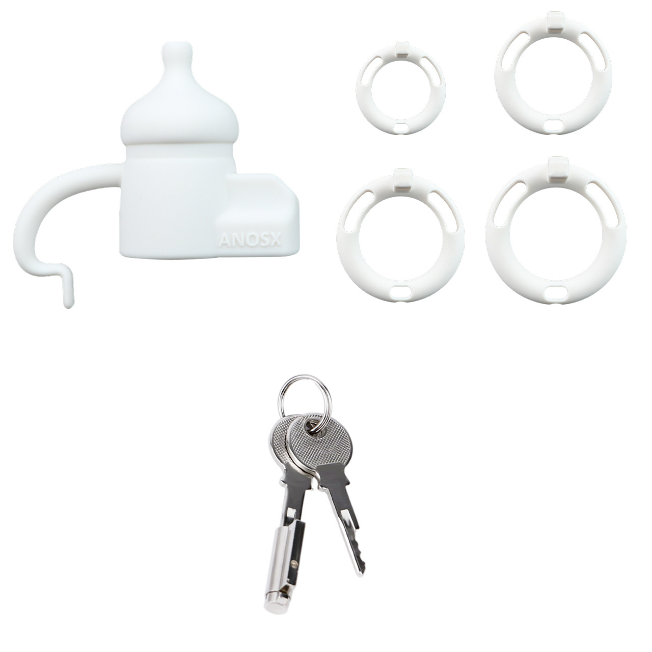 Silicone Baby Bottle Chastity Cage Soft Touch Comfy Cock Lock for Men and Sissy