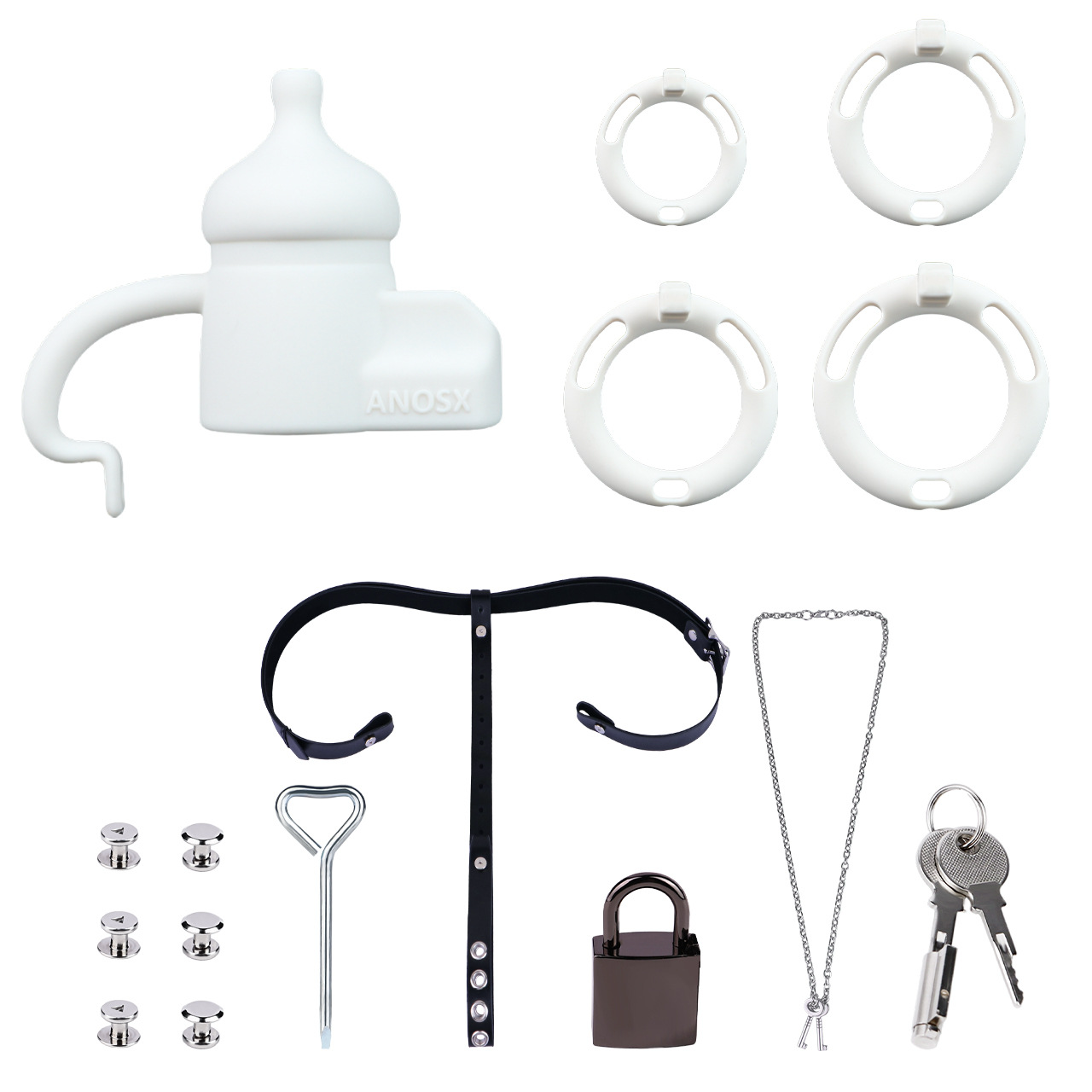Silicone Baby Bottle Chastity Cage Soft Touch Comfy Cock Lock for Men and Sissy