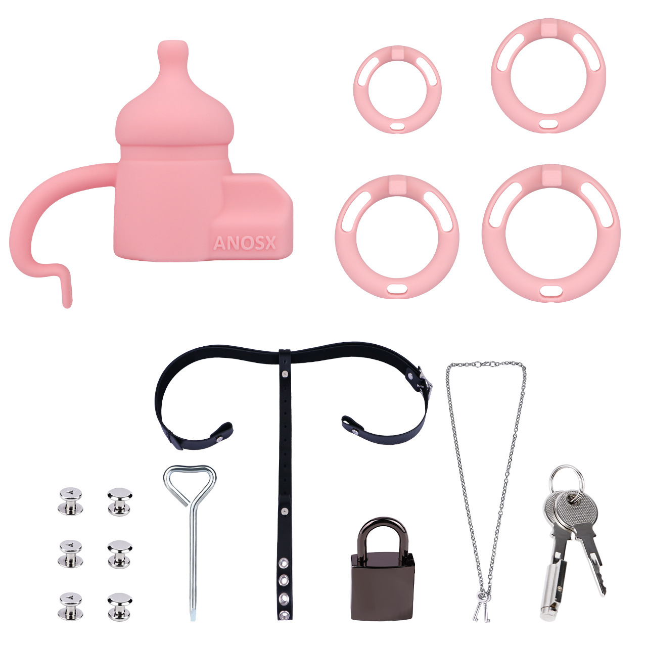 Silicone Baby Bottle Chastity Cage Soft Touch Comfy Cock Lock for Men and Sissy