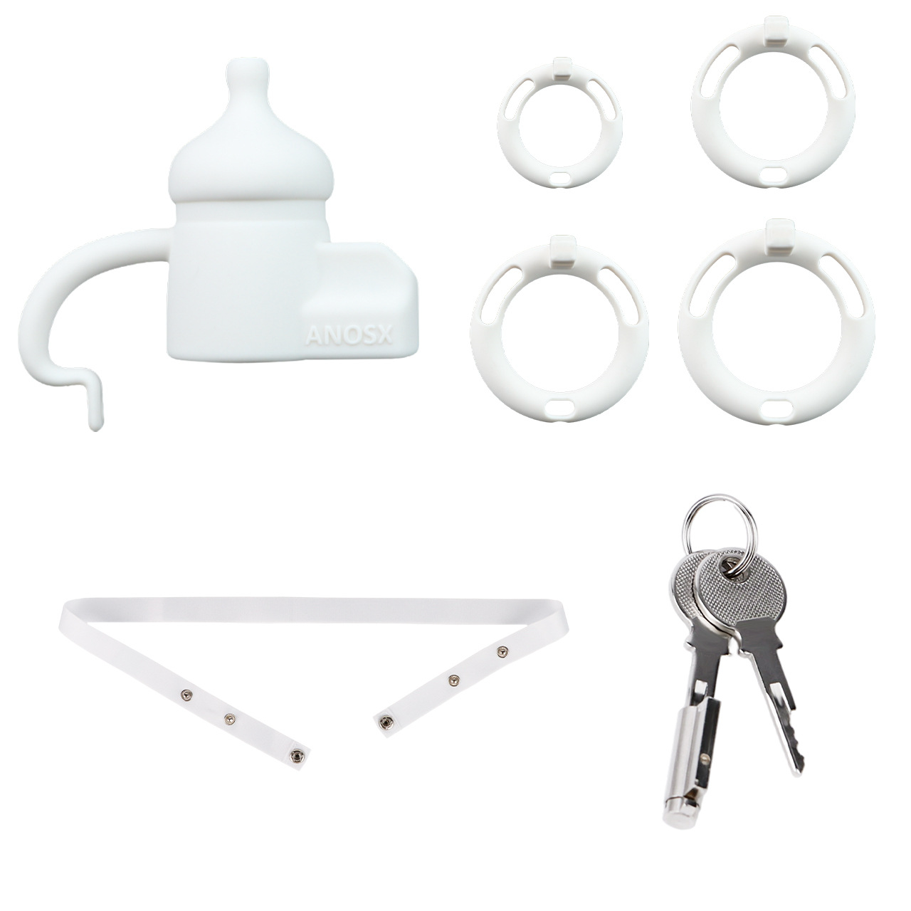 Silicone Baby Bottle Chastity Cage Soft Touch Comfy Cock Lock for Men and Sissy