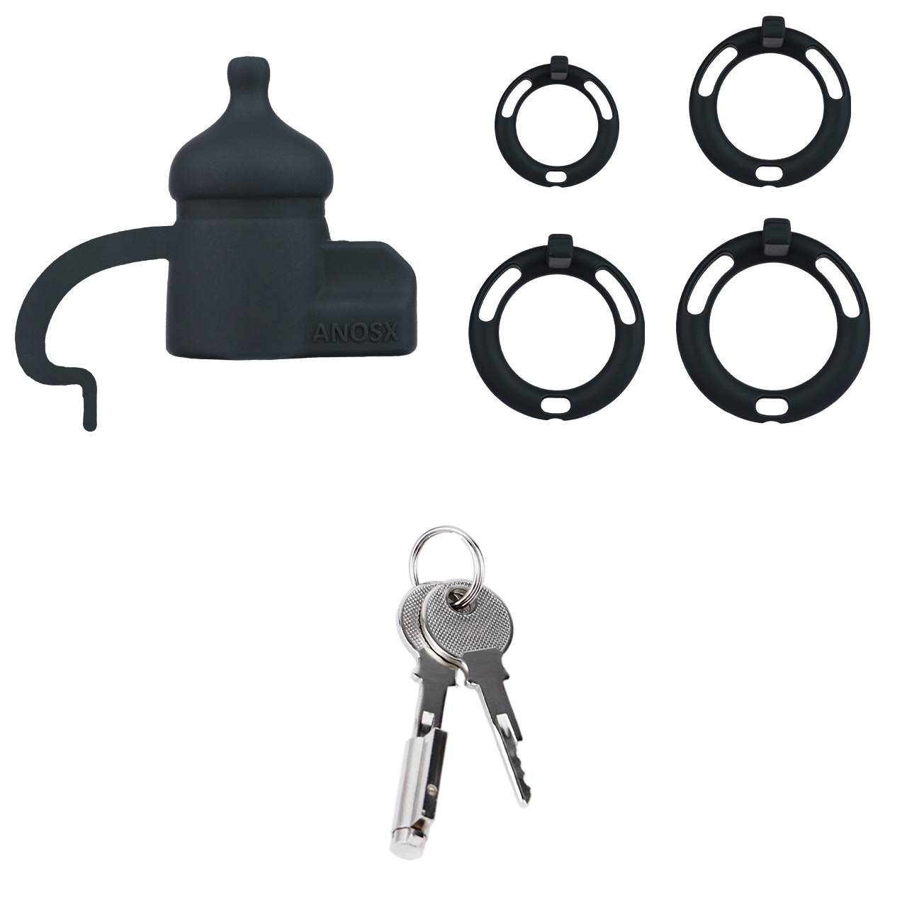 Silicone Baby Bottle Chastity Cage Soft Touch Comfy Cock Lock for Men and Sissy