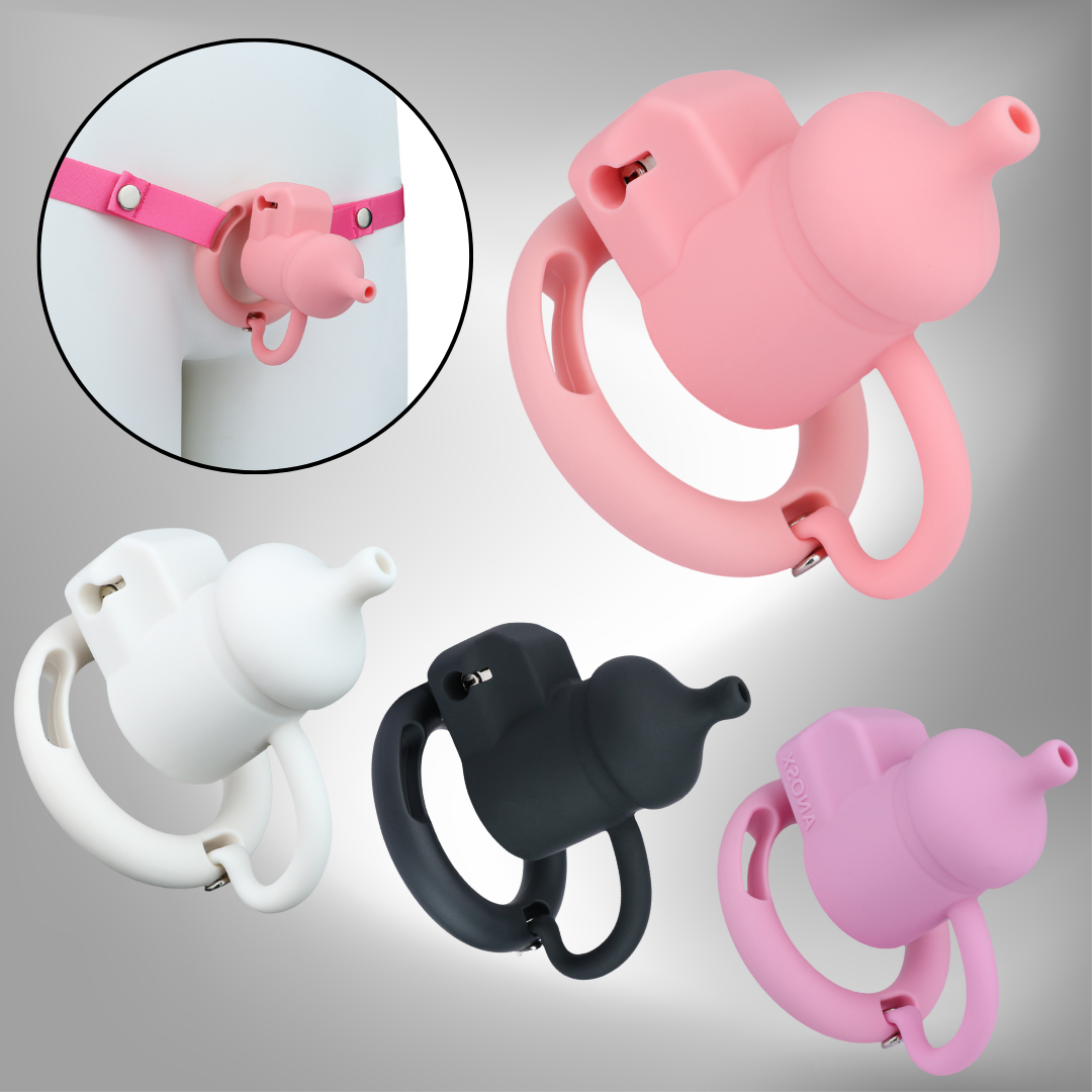 Silicone Baby Bottle Chastity Cage Soft Touch Comfy Cock Lock for Men and Sissy