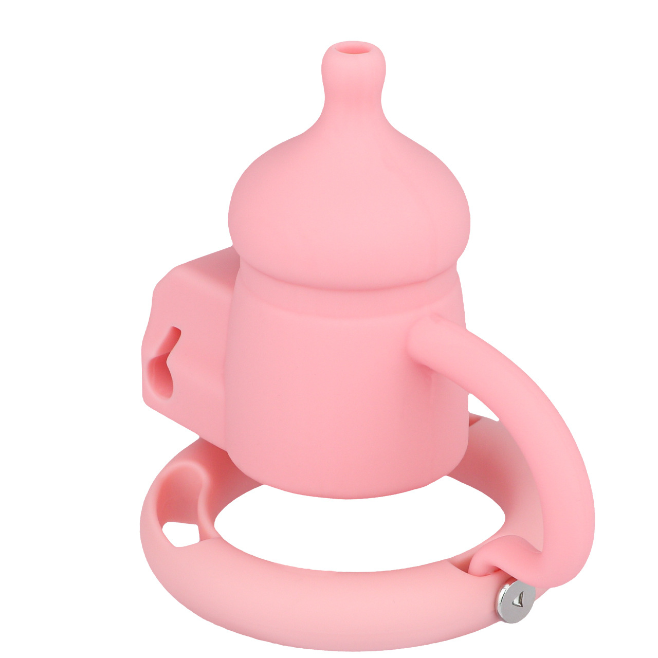 Silicone Baby Bottle Chastity Cage Soft Touch Comfy Cock Lock for Men and Sissy