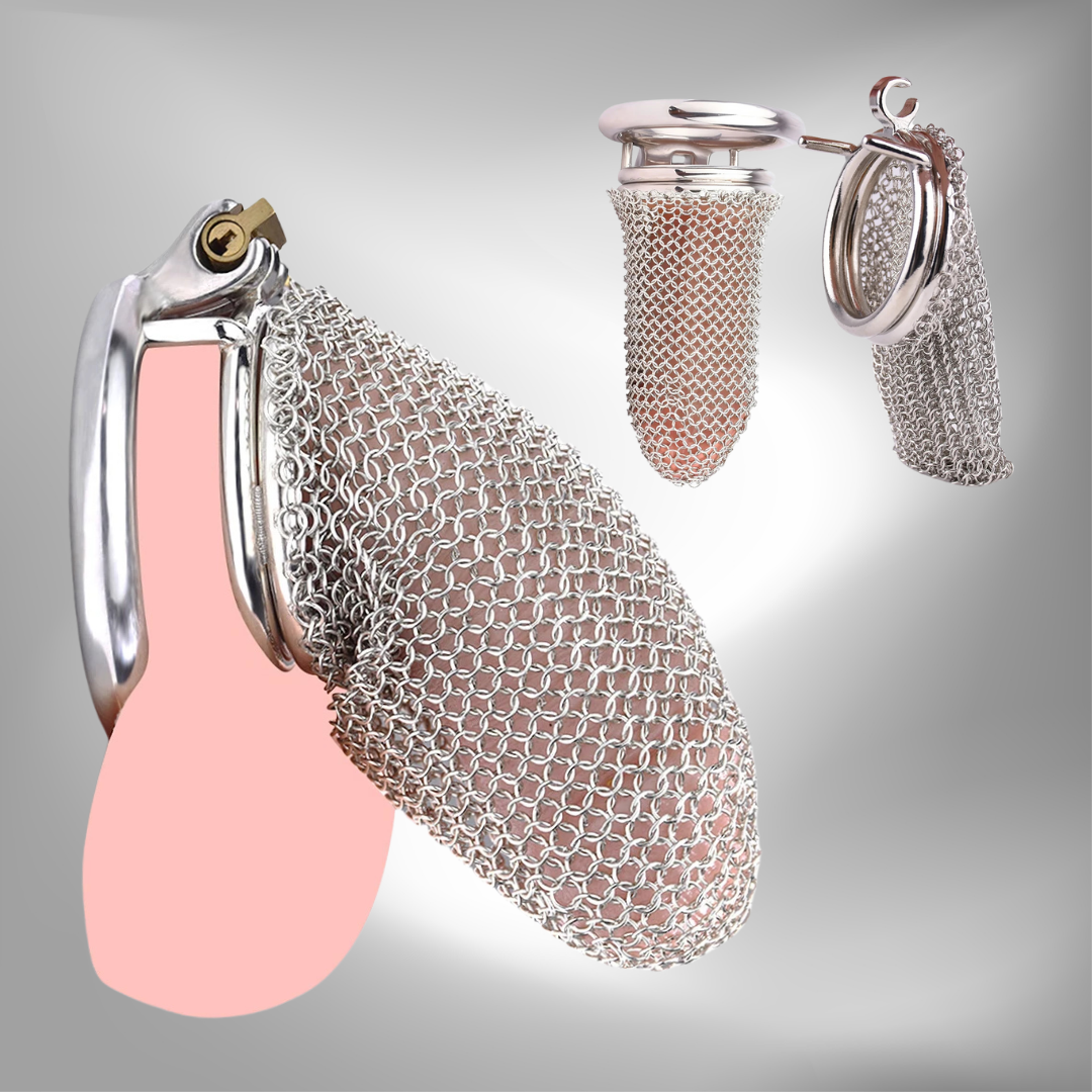soft metal mesh chastity cage comfy cock cage for beginners and big cock