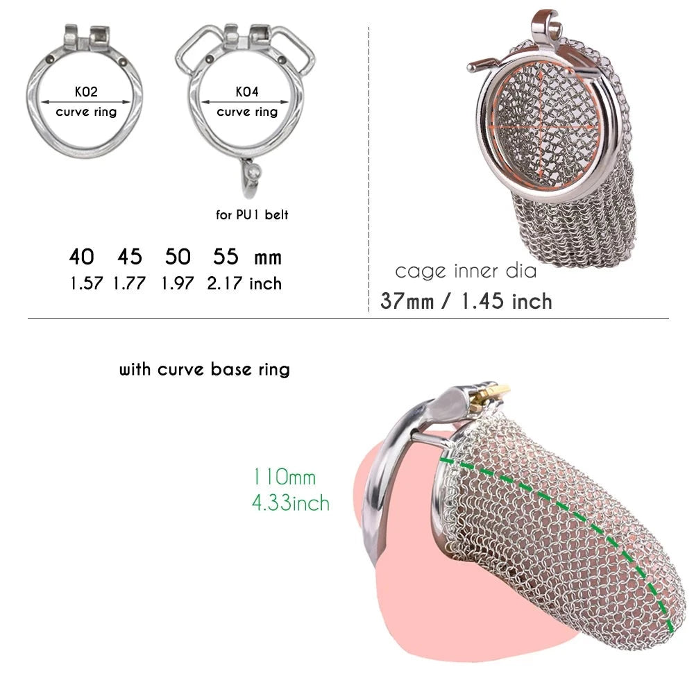 soft metal mesh chastity cage comfy cock cage for beginners and big cock