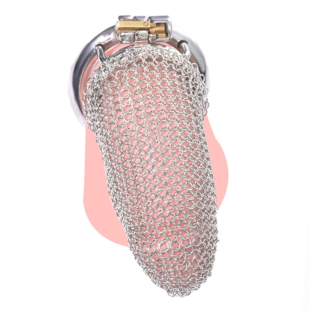 soft metal mesh chastity cage comfy cock cage for beginners and big cock