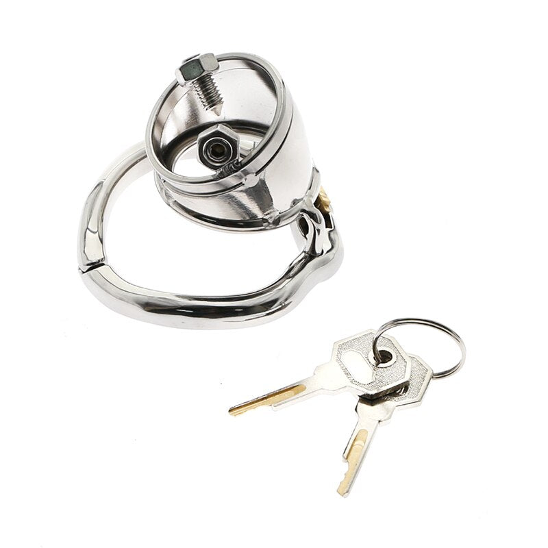 Adjustable Spiked Cock Cage For Men - Super Short Spiked Chastity Cage in Stainless Steel