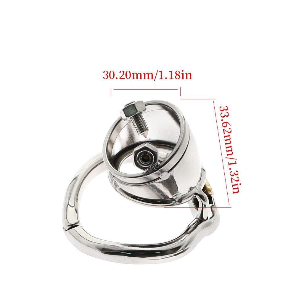 Adjustable Spiked Cock Cage For Men - Super Short Spiked Chastity Cage in Stainless Steel